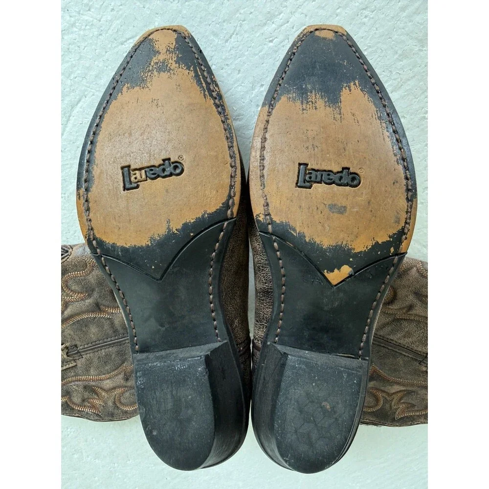 Laredo 51079 Women's Access Cowboy Boot Western Leather Cowgirl Brown Size 8.5M